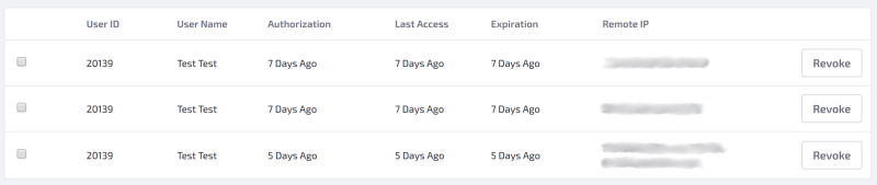 Figure 2: All authorizations for an app appear in the Authorizations tab for the app.