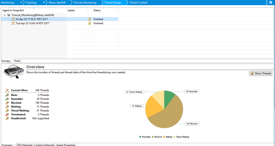Figure 5: Dynatrace Client can generate thread dump reports.