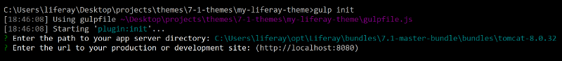 Figure 2: You can also run the gulp init task to update your sites URL.