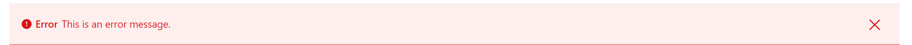 Figure 5: The danger striped alert notifies the user that an action has failed.