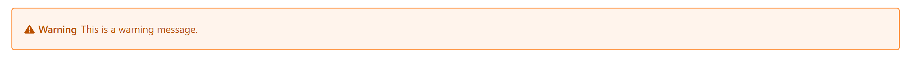 Figure 4: The warning alert displays a warning message to the user.