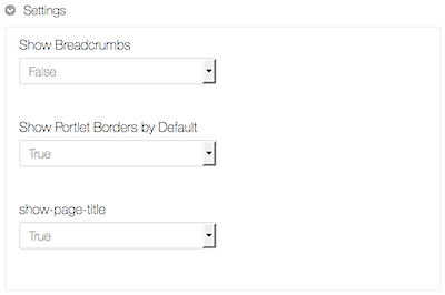 Figure 1: The Settings panel allows you to set theme settings for the entire site.