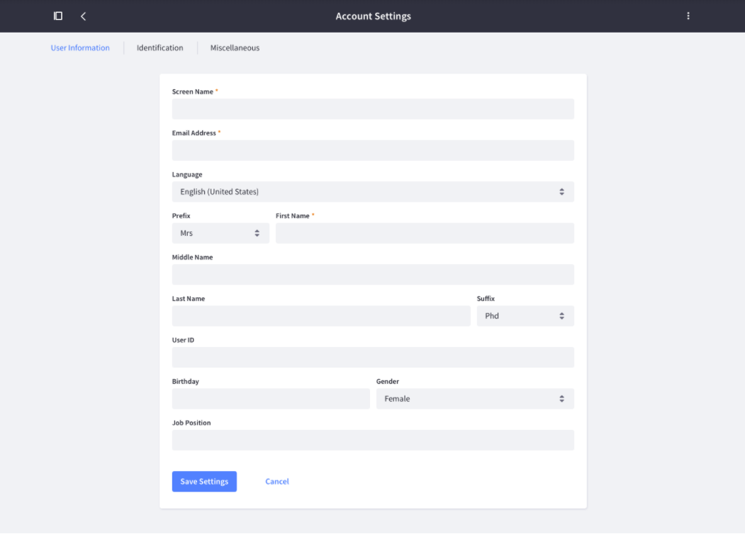 Figure 2: Secondary navigation is optional; you may opt to have only tabs.