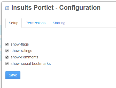 Figure 1: Configurable portlet preferences give you fine-grained control over specific features in your portlet.