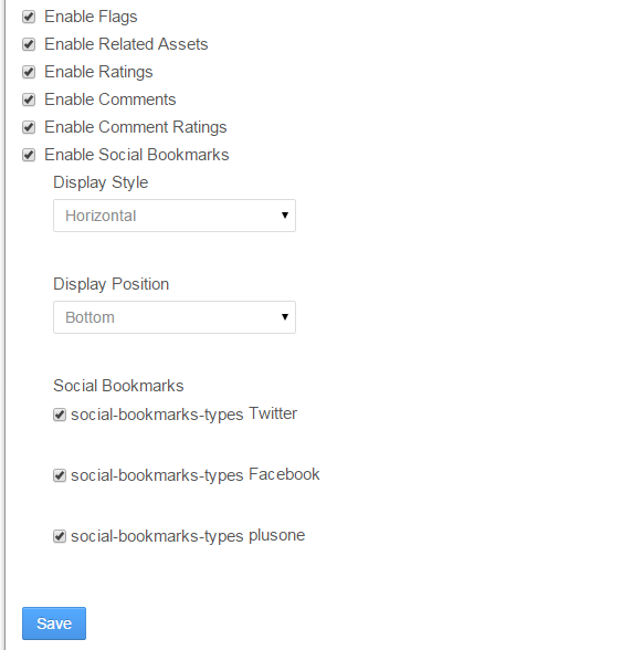 Figure 2: The configurable portlet preferences for Liferays Blogs portlet.