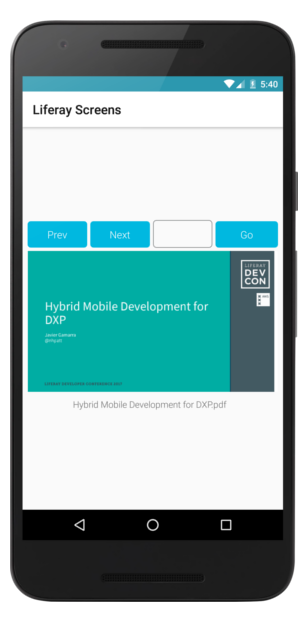 Figure 1: PDF Display Screenlet using the Default View.