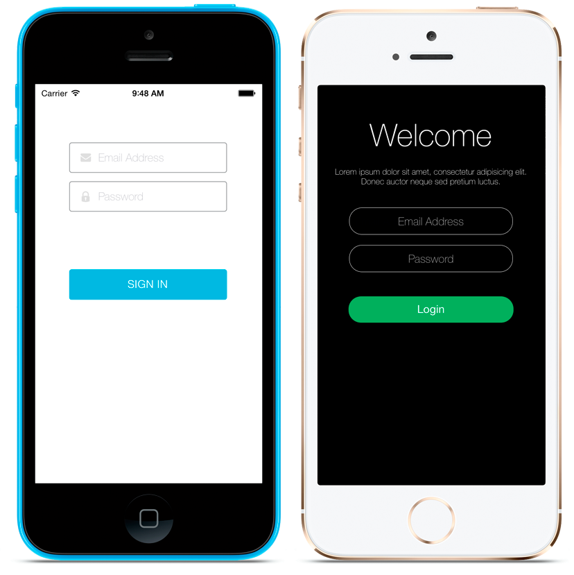 The Login Screenlet using the Default and Flat7 Themes.
