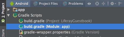 Figure 1: The app modules build.gradle file.