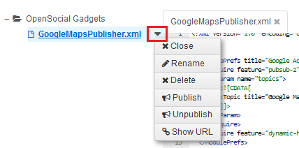 Figure 1: The drop-down menu can be easily found to the right of your XML file.