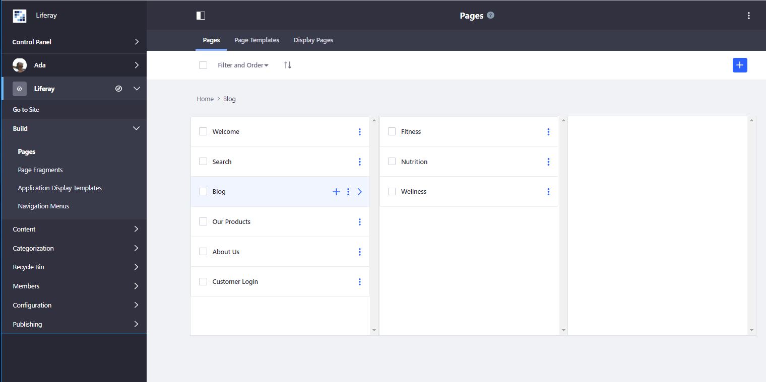 Figure 9: The new page management interface puts all page functions in one place.