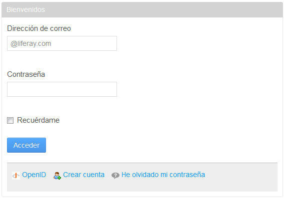 Figure 4: Heres a Spanish translation of the Sign In portlets title.