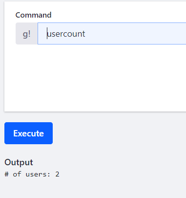 Figure 2: The outcome of executing the usercount command.