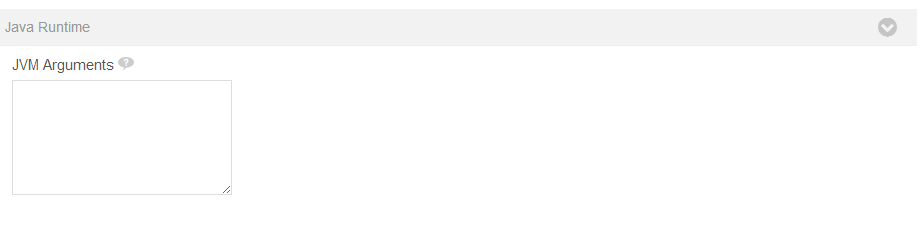 Figure 2.10: You can specify Java runtime options optimal for your SPIs apps.