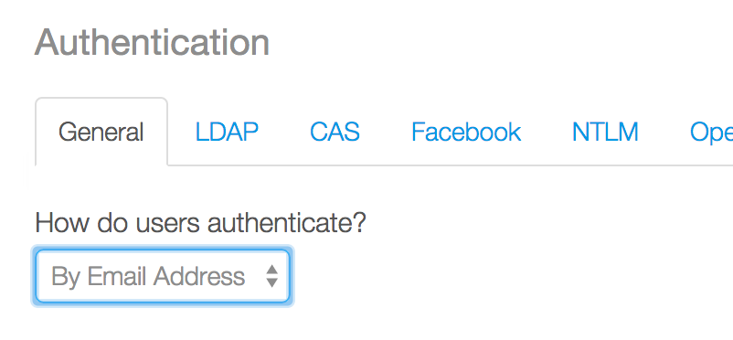 Setting the authentication method in Liferay Portal.