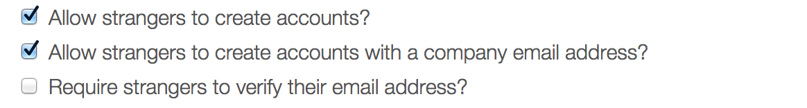 The portal settings related to the Sign Up Screenlet.