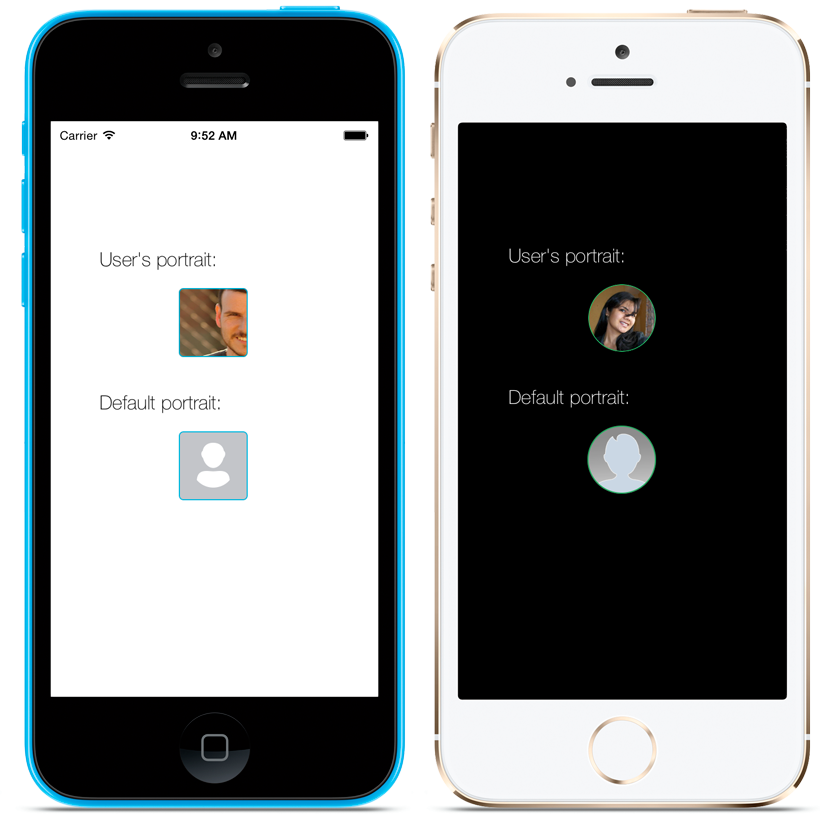 The User Portrait Screenlet using the Default (left) and Flat7 (right) Themes.