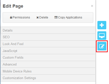 Figure 2.6: The Edit Page interface allows you to edit the current page youre on.