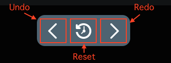 Figure 5: The history bar lets you undo, redo, and reset changes.