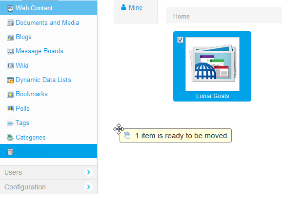 Figure 4.16: A quick and easy way of disposing your items is the drag and drop method.