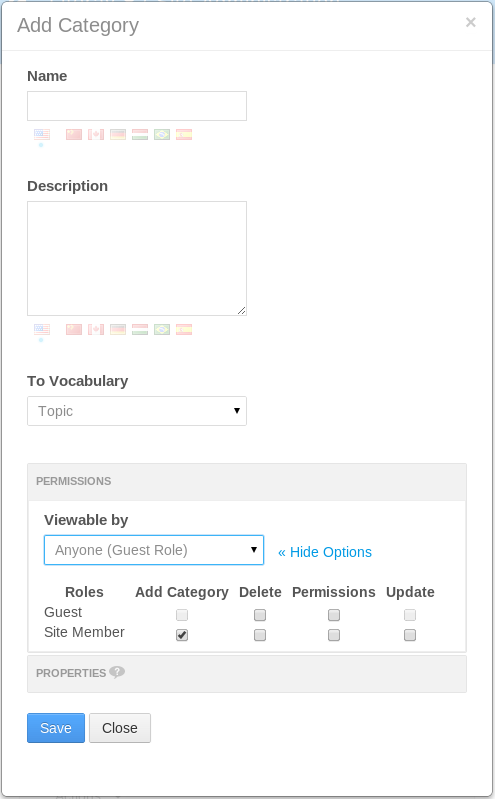 Figure 6.3: When managing a sites content, click on Categories and then on Add Vocabulary to create a new vocabulary. By default, a vocabulary called Topic already exists. When adding new categories, make sure youre adding them to the correct vocabulary.