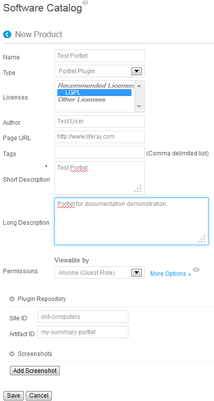 Figure 14.9: The New Product screen provides a recommended licenses setting for your product.