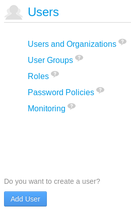 Figure 16.1: The Users section of the Control Panel allows portal administrators to manage users, organizations, user groups, and roles. It also allows administrators to monitor users live portal sessions if monitoring has been enabled for the portal.