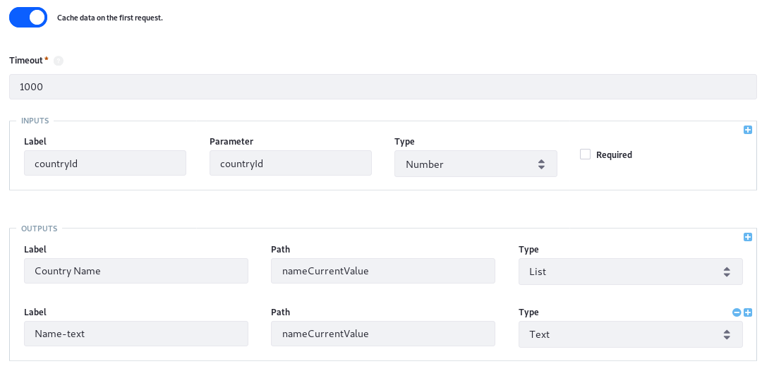 Figure 3: Set up Data Providers to display data retrieved from a REST service.