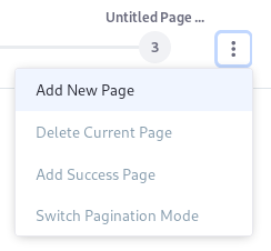 Figure 3: You can add new pages or reset the current page from the Page Actions menu.