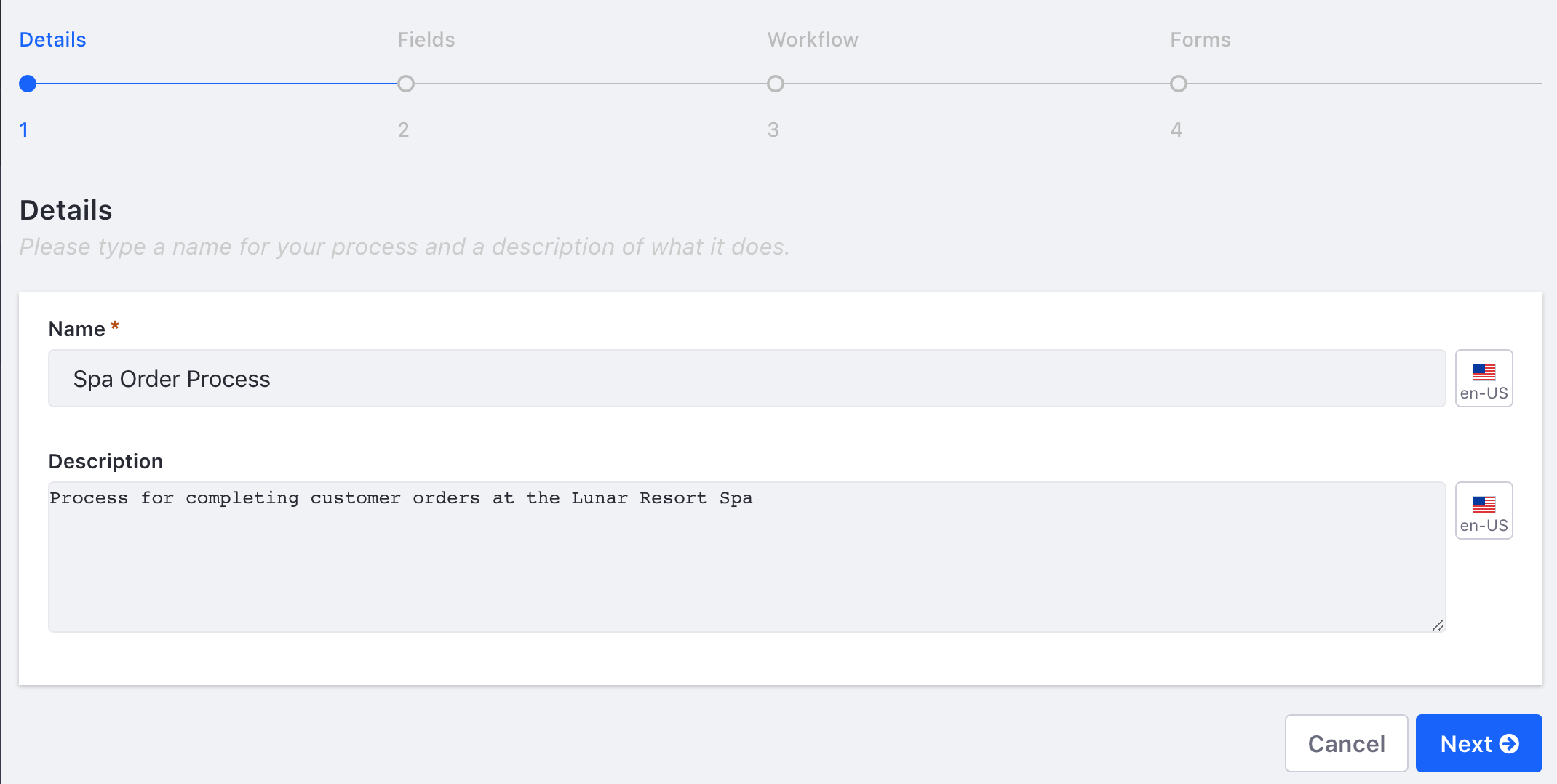 Figure 1: Add a Kaleo Forms Process to link a form with a workflow definition.