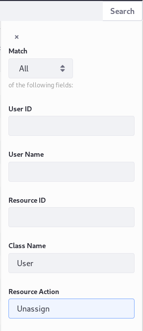 Figure 3: Searching for audit events is easy with the Audit apps advanced search form. You can specify various search criteria to find the types of events you want.