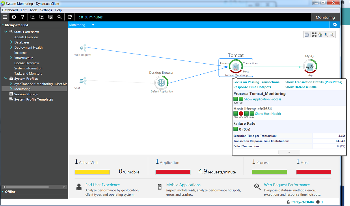 Figure 1: The top level interface lets you select a component to analyze.