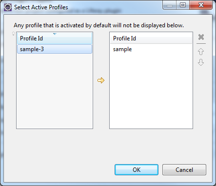Figure 2: Liferay IDE lets you select active profiles to use with your Maven plugin projects.