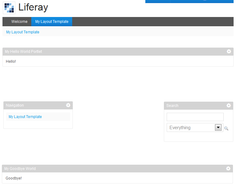 Figure 2: Your embedded portlets are now available when viewing your customized layout template.