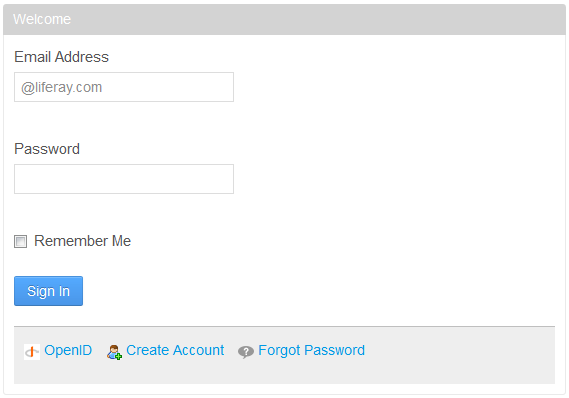 Figure 1: You can override portlet titles, like the Sign In portlets default title Sign In, with new titles from a language properties hook plugin.