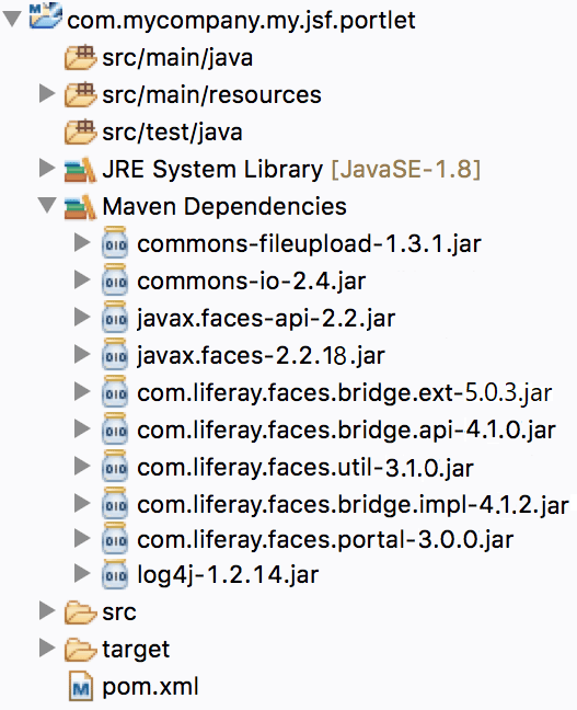 Figure 1: The required .jar files are downloaded for your JSF portlet based on the JSF UI Component Suite you configured.