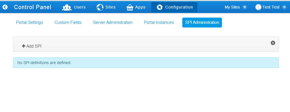 Figure 2.6: Click the Add SPI button to define a new sandbox (SPI).
