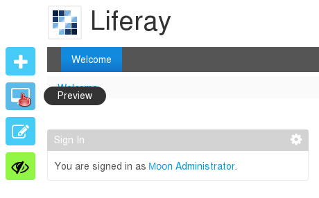 Figure 1.1: When designing pages, Liferay includes a preview that lets you see how it would look when displayed at resolutions for computers, tablets, and phones.