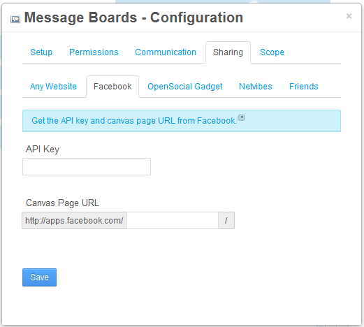Figure 1.10: Any Liferay application can be published to multiple social networks with a few clicks.