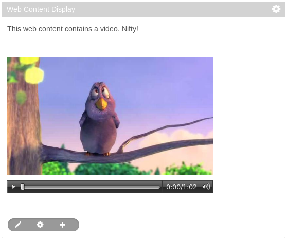 Figure 2.17: If youve installed and enabled Xuggler from the Server Administration → External Tools section of the Control Panel, you can add audio and video to your web content!