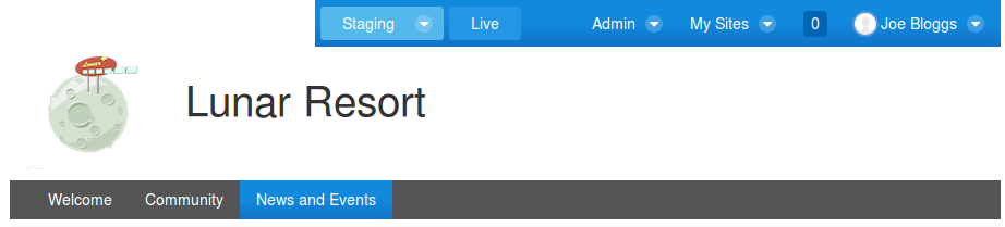 Figure 3.22: You can see the new staging options added to the top of your screen.