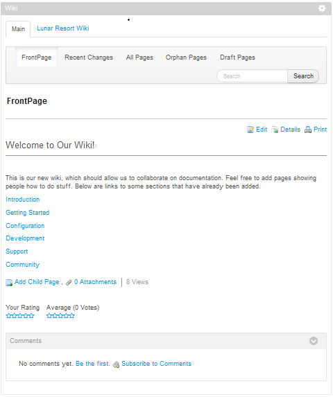 Figure 9.25: By using the syntax help guide, you can format your wiki headings and text.