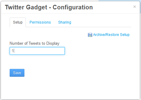 Figure 10.27: Configure the number of Tweets to display.