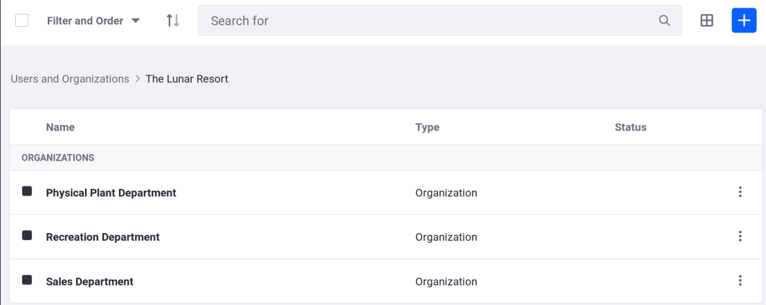 Figure 1: The My Organizations application lets Organization Administrators manage their organizations in their personal site.