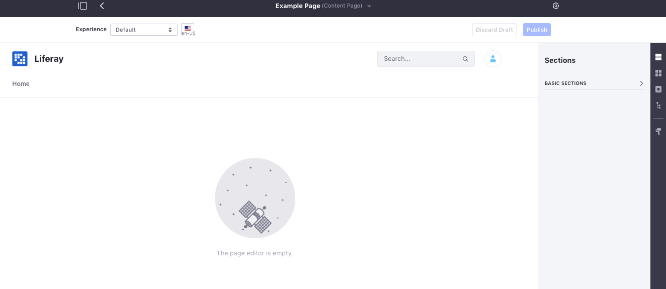 Figure 1: Each Content Page starts as a blank page.