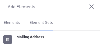 Figure 2: Add an Element Set the same way you add other Form Elements, like fields.
