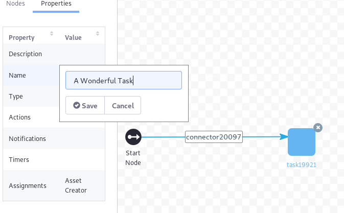 Figure 4: You can edit a nodes settings.