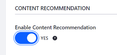 Figure 2: Enable Content Recommendation for your Content Set.