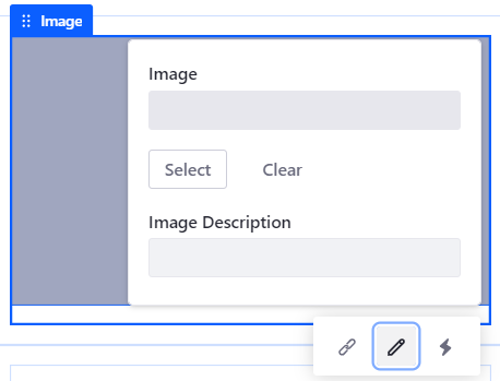 Figure 5: Editing an image allows you to enter a URL, select an image from Documents and Media or set a link for the image.