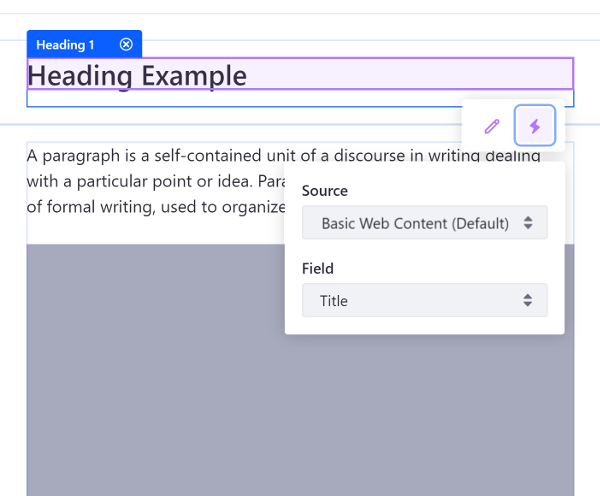 Figure 4: Mapping the editable fragments to structure fields.