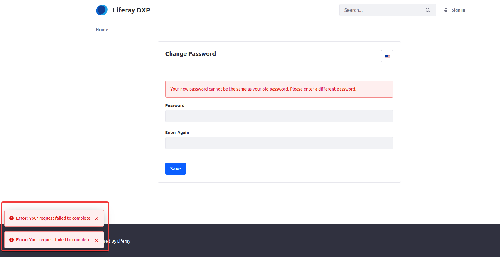 When Resetting A Password Duplicate Error Messages Appear – Liferay